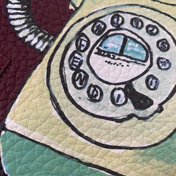 Fendi green telephone graphic oversized clutch - Picture 5 of 11